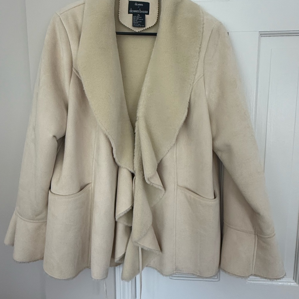 Dennis Basso Cream Teddy Jacket